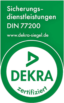 DEKRA-Siegel: Sicherungsdienstleistungen DIN 77200 zertifiziert