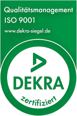 DEKRA-Siegel: Qualitätsmanagement ISO 9001 zertifiziert